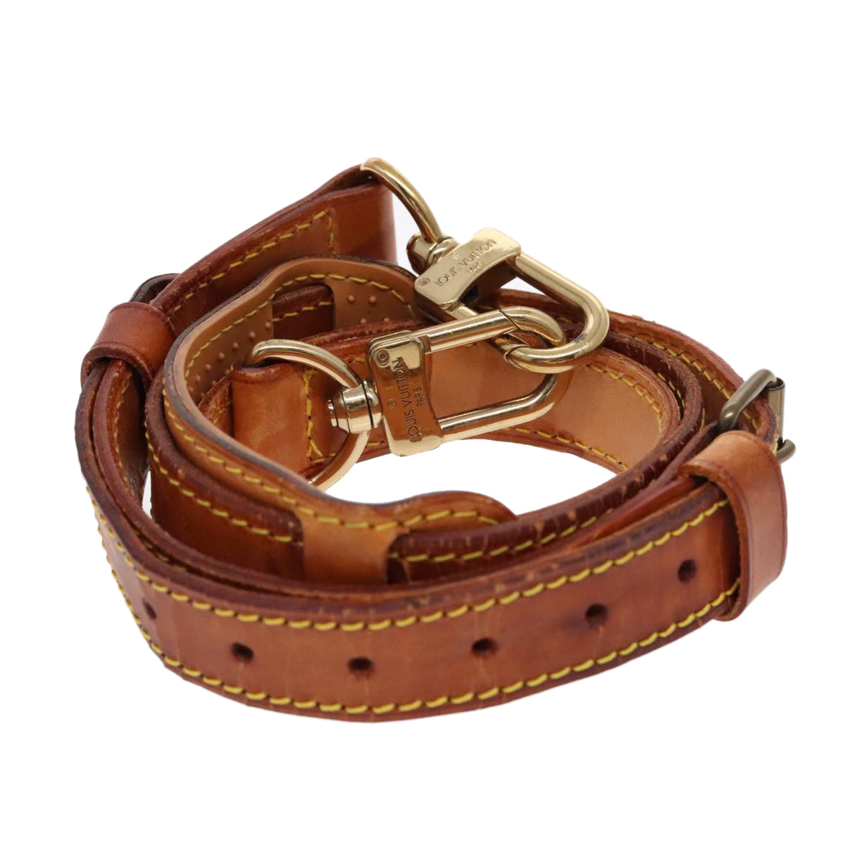 LOUIS VUITTON Adjustable Shoulder Strap Leather 35.4""-42.9"" Beige 95109