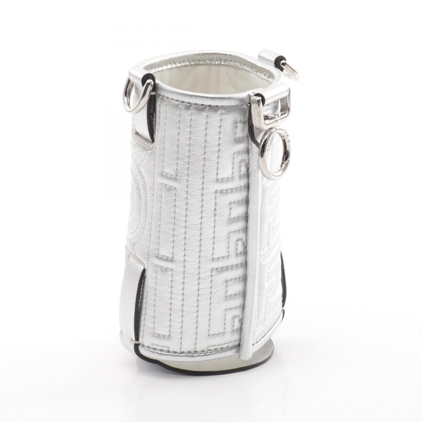 Luxury Fendi Luxury Fendi * MARC JACOBS Bottle holder Shoulder bag Logo quilting Leather Silver