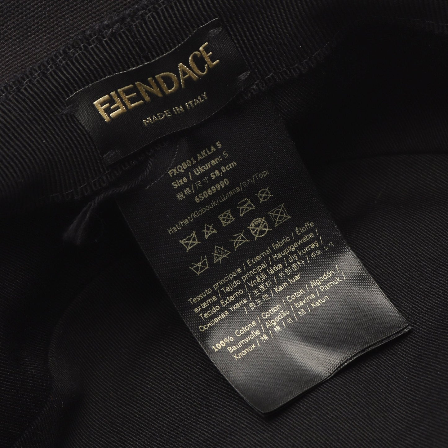 Luxury Fendi Luxury Fendi * VERSACE FENDACE Fenderche Bucket hat Hat Cotton Black