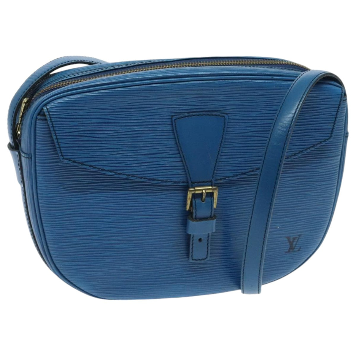 LOUIS VUITTON Epi June Feuille Shoulder Bag Blue M52155 LV 95244