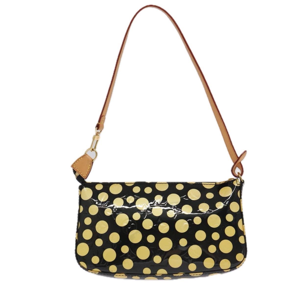 LOUIS VUITTON Vernis Yayoi Kusama Pochette Accessoires Black M91427 95256