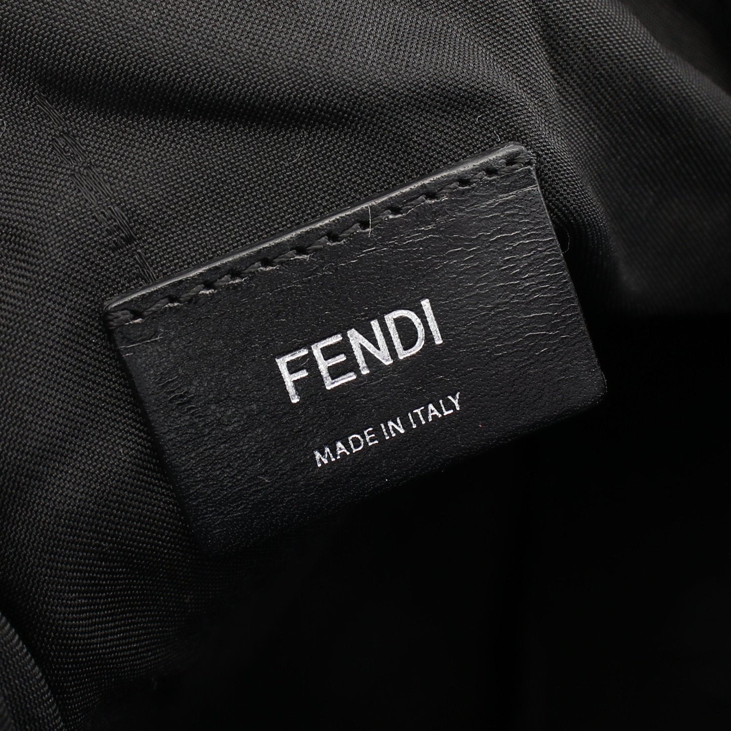 Luxury Fendi Backpack Rucksack Logo Nylon Leather Blue