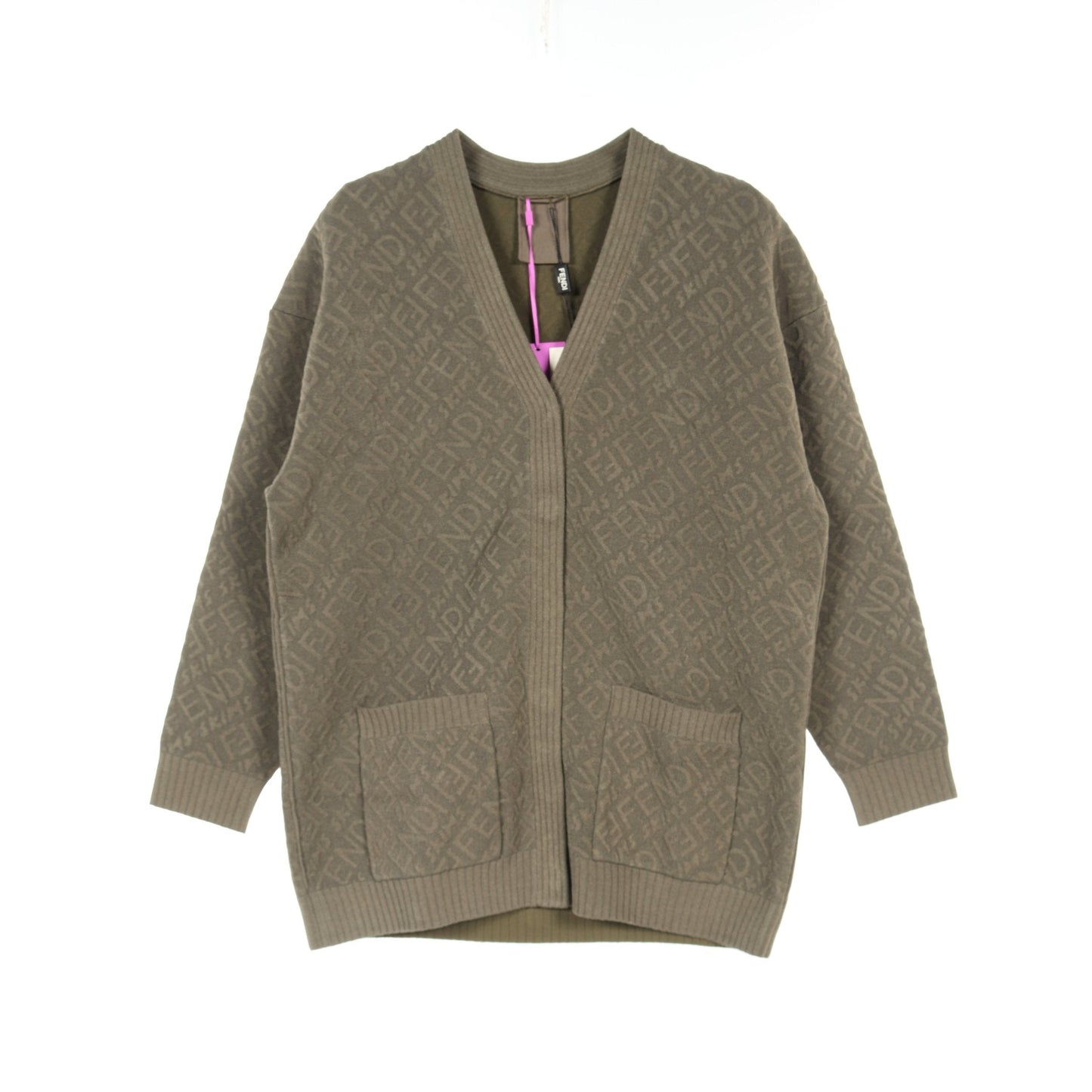 Luxury Fendi Luxury Fendi * SKIMS Knit Cardigan Rayon Khaki green