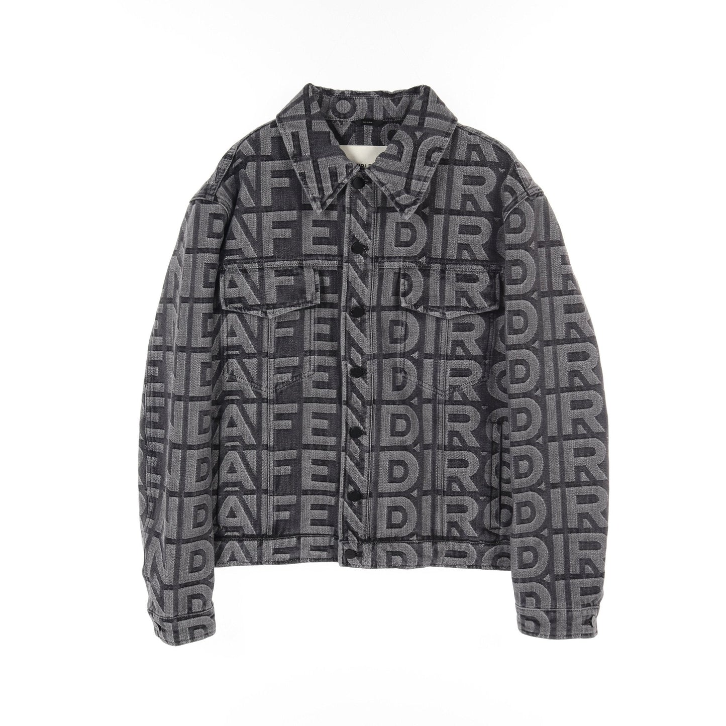 Luxury Fendi Luxury Fendi * MARC JACOBS Denim Jacket Logo pattern Cotton Gray
