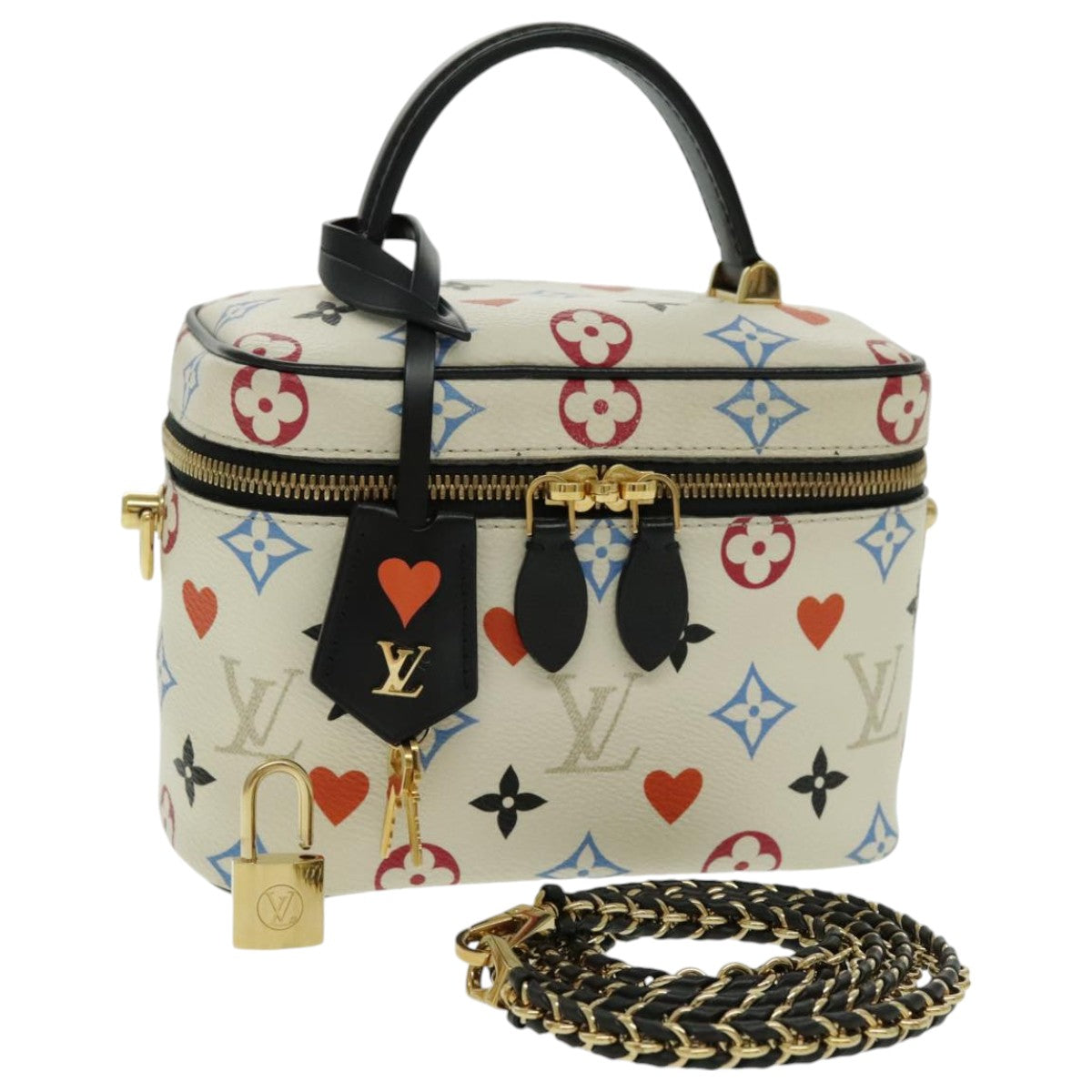 LOUIS VUITTON Monogram Game On Vanity PM Hand Bag White M57458 LV 95384SA