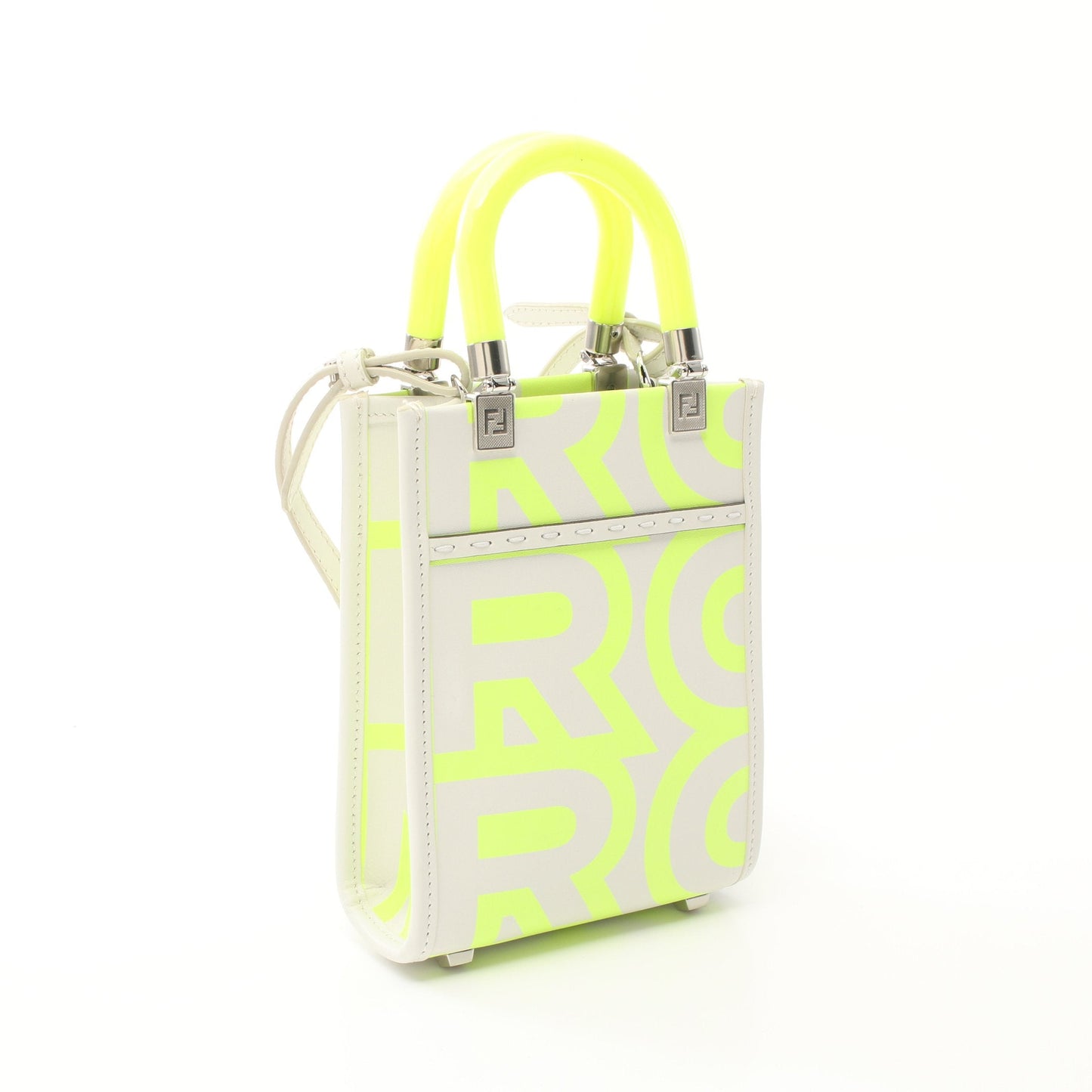 Luxury Fendi Luxury Fendi * Marc Jacobs Sunshine Shopper Mini Handbag Leather White Yellow 2WAY