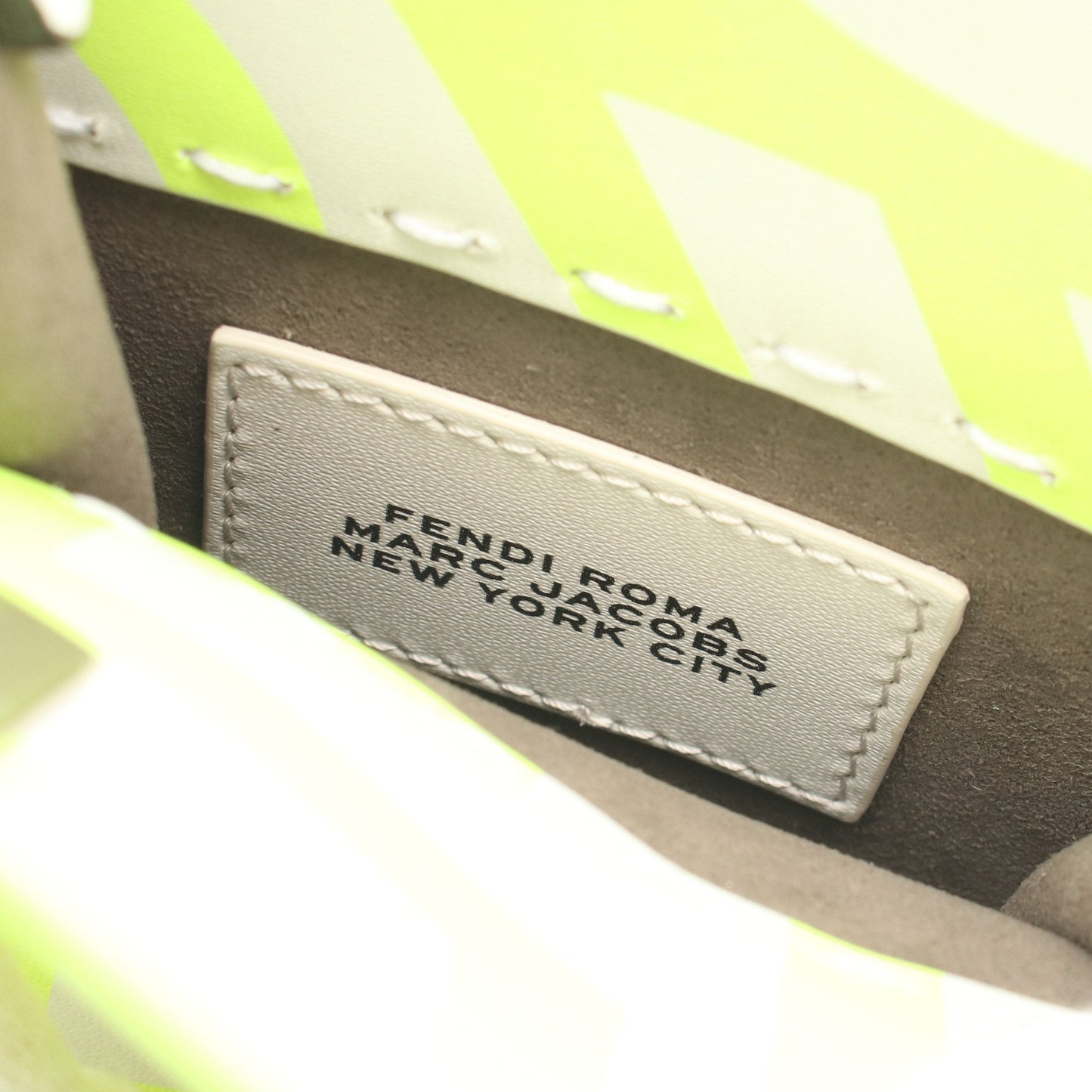 Luxury Fendi Luxury Fendi * Marc Jacobs Sunshine Shopper Mini Handbag Leather White Yellow 2WAY