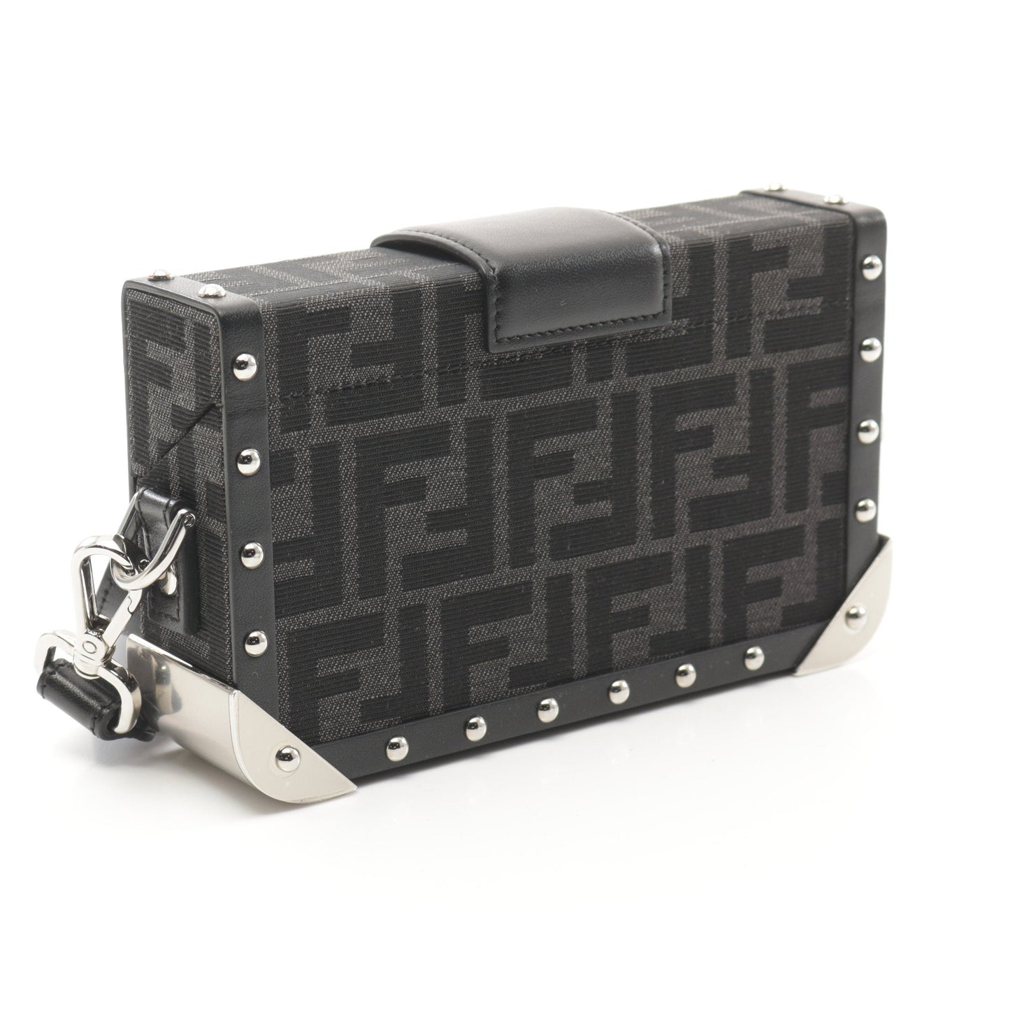 Luxury Fendi Zucca Trunk Shoulder bag Canvas Leather Black
