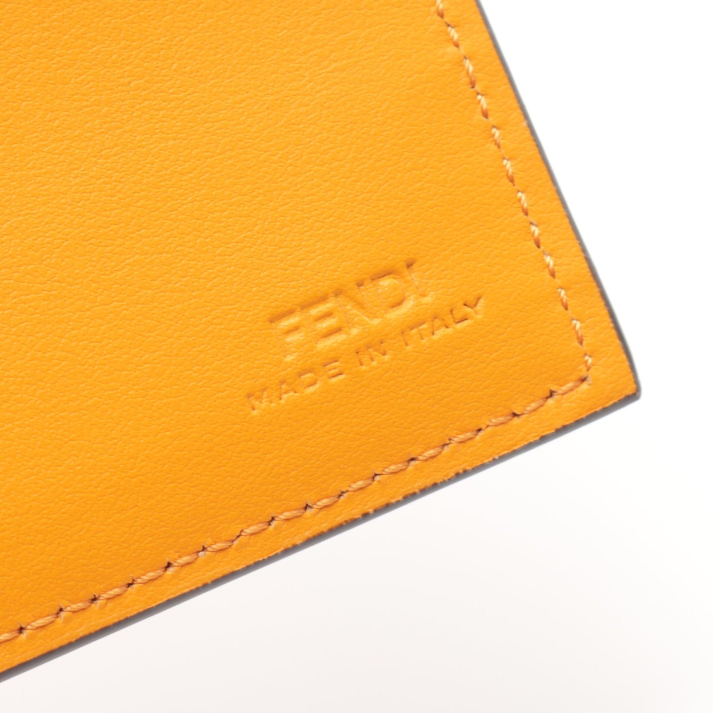 Luxury Fendi Bi-fold wallet Leather Orange Logo