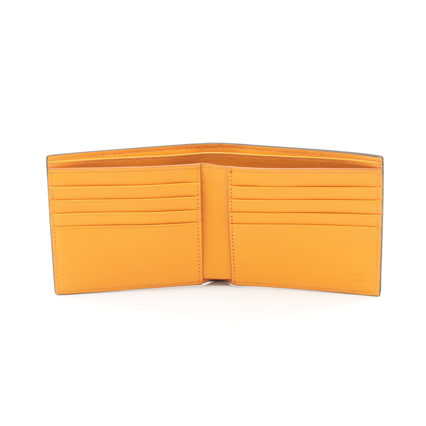 Luxury Fendi Bi-fold wallet Leather Orange Logo