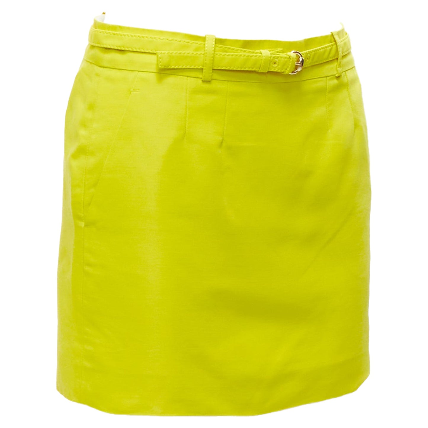Gucci skinny belt darted slant pockets mini skirt