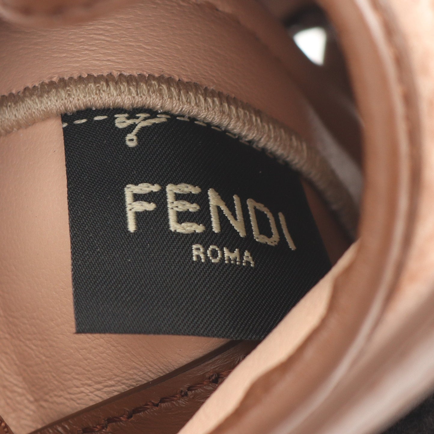 Luxury Fendi Bottle holder FF logo Shoulder bag Boa Fabric Leather Pink beige Brown
