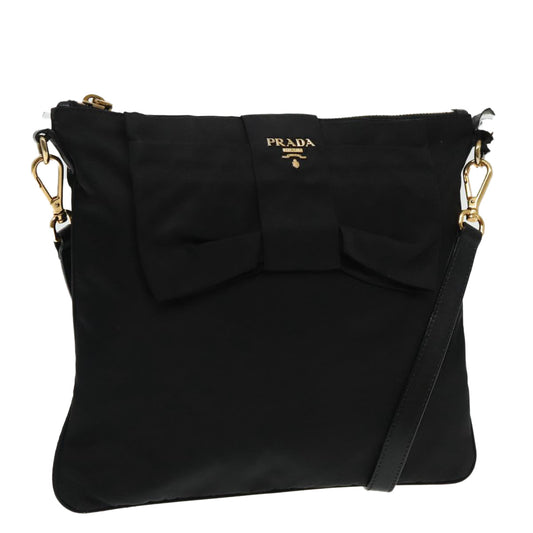 Luxury Prada Shoulder Bag Nylon Black Gold  95494