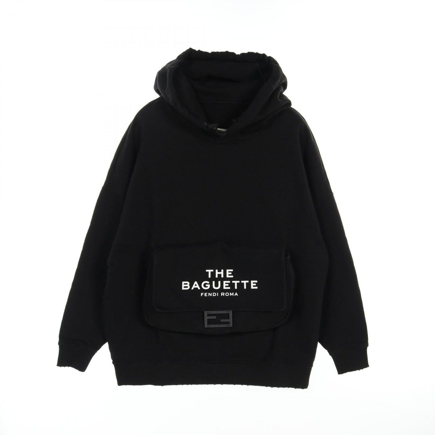 Luxury Fendi Luxury Fendi * MARC JACOBS FF Baguette Booties Pullover hoodie Cotton Black Damage processing