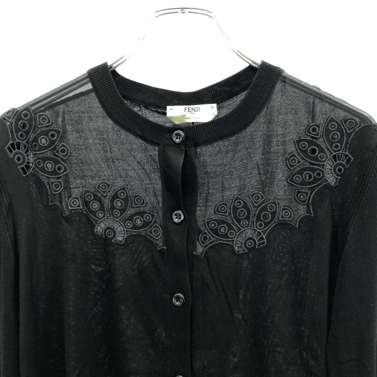 Luxury Fendi Cardigan Cardigan Silk Black