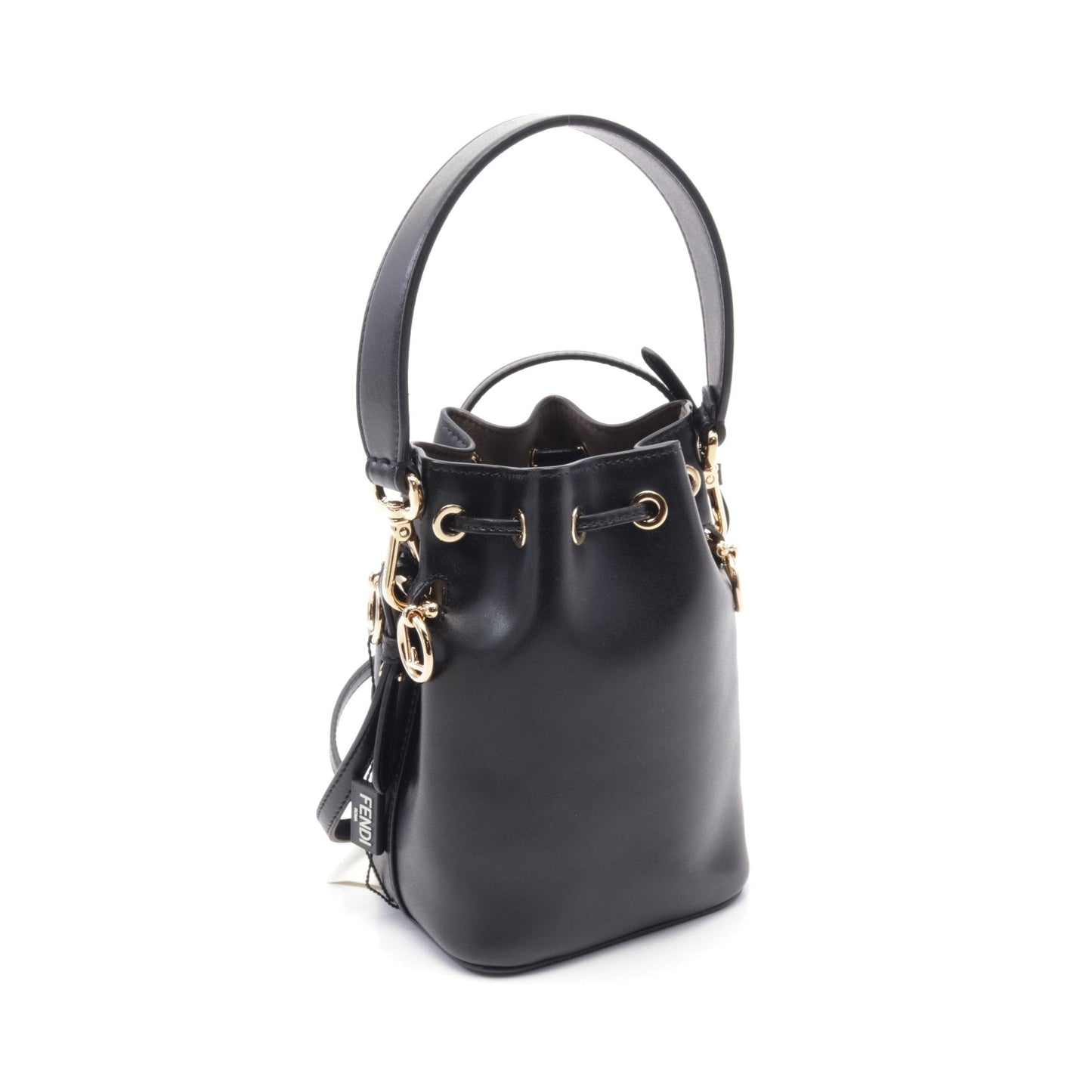 Luxury Fendi Mini Montresor Handbag Leather Black 2WAY