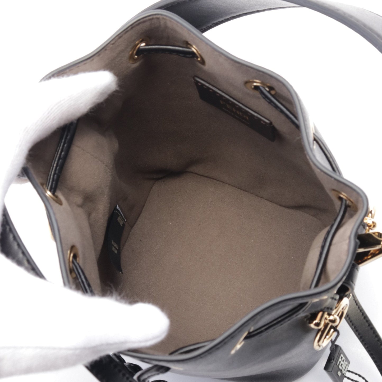 Luxury Fendi Mini Montresor Handbag Leather Black 2WAY
