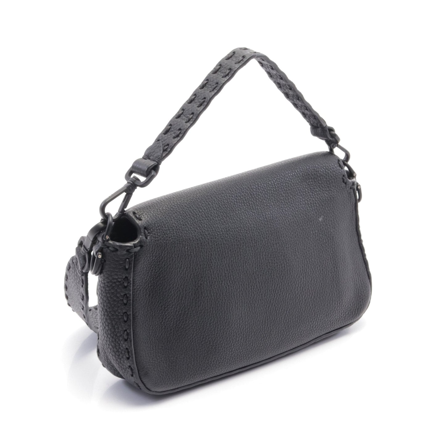 Luxury Fendi Bucket Selleria Handbag Leather Black 2WAY