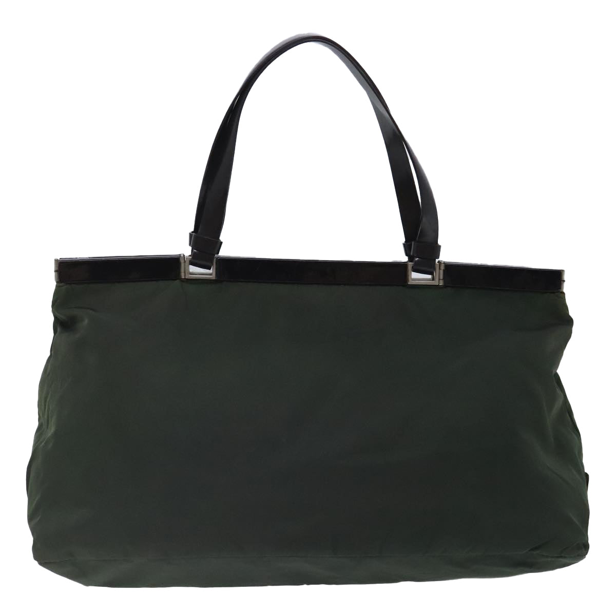 Luxury Prada Tote Bag Nylon Green Silver  95559