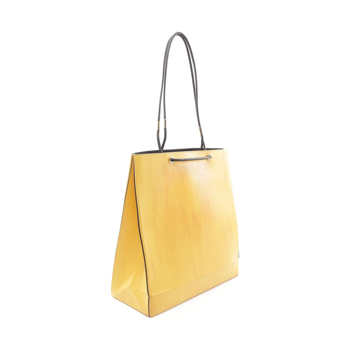 Luxury Fendi Shopping bag Medium Shoulder bag Tote bag Leather Yellow Black 2WAY