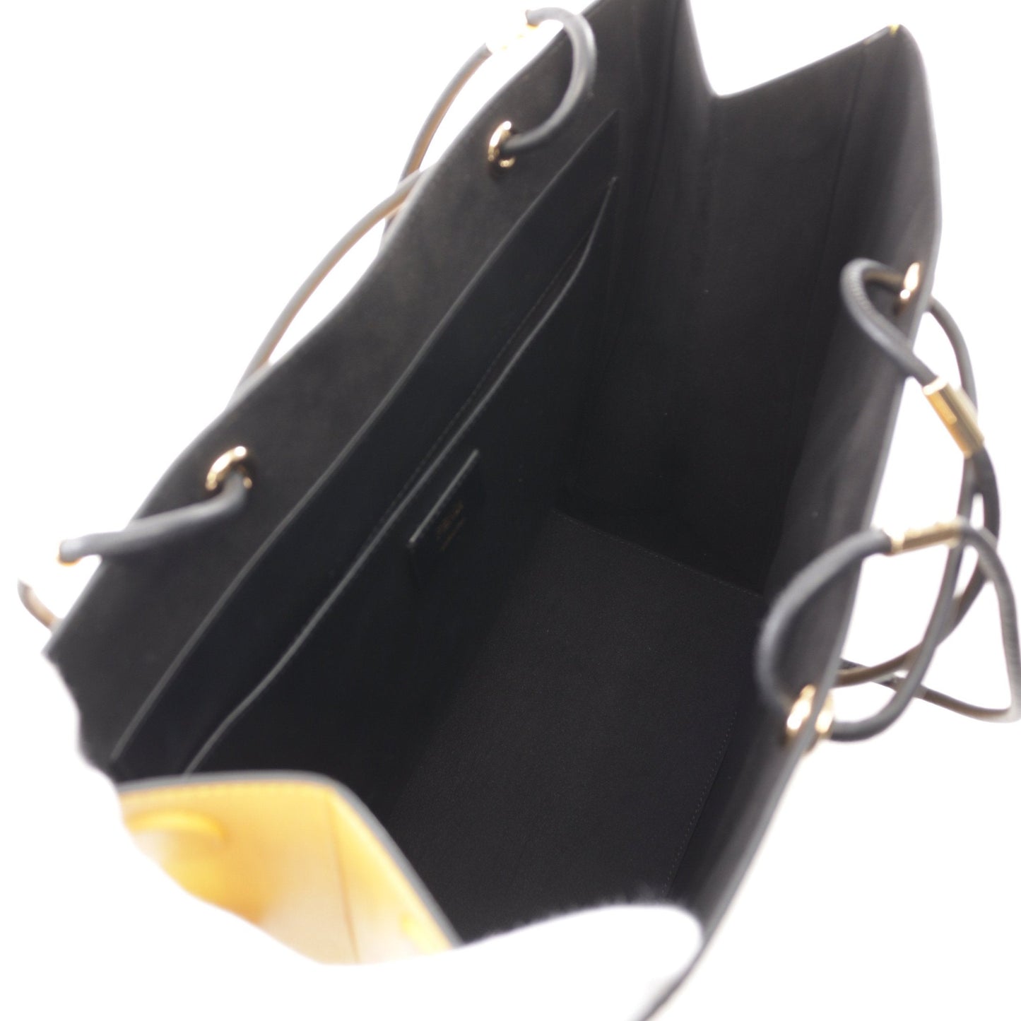 Luxury Fendi Shopping bag Medium Shoulder bag Tote bag Leather Yellow Black 2WAY