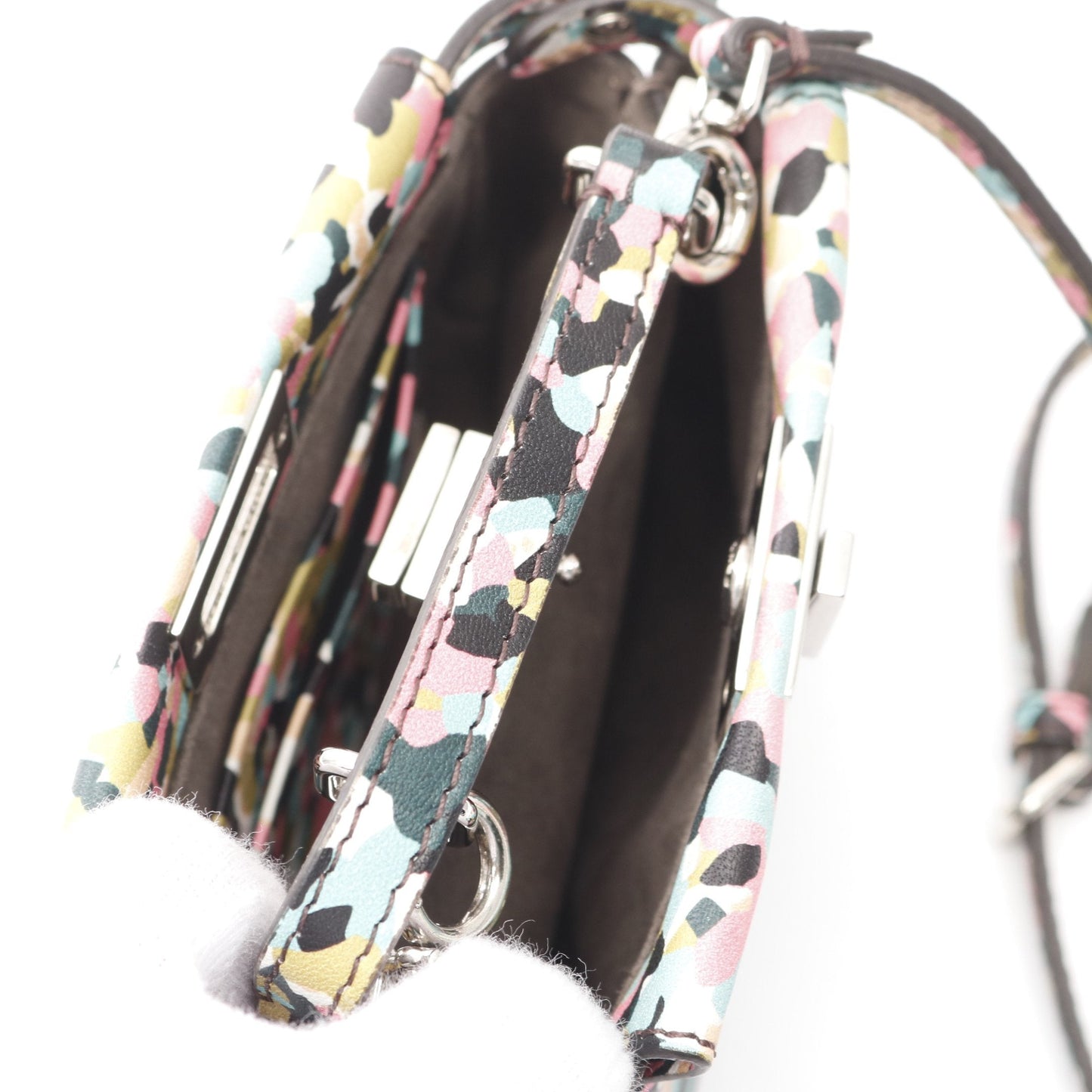 Luxury Fendi Micro peekaboo Handbag Leather Multicolor 2WAY