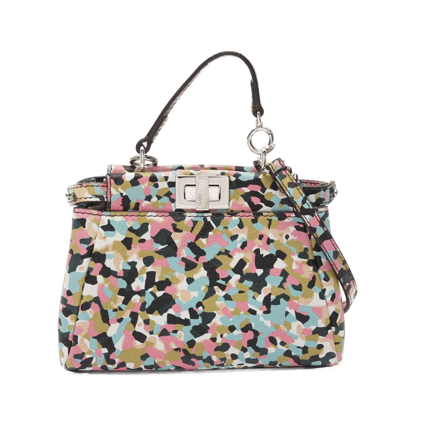 Luxury Fendi Micro peekaboo Handbag Leather Multicolor 2WAY