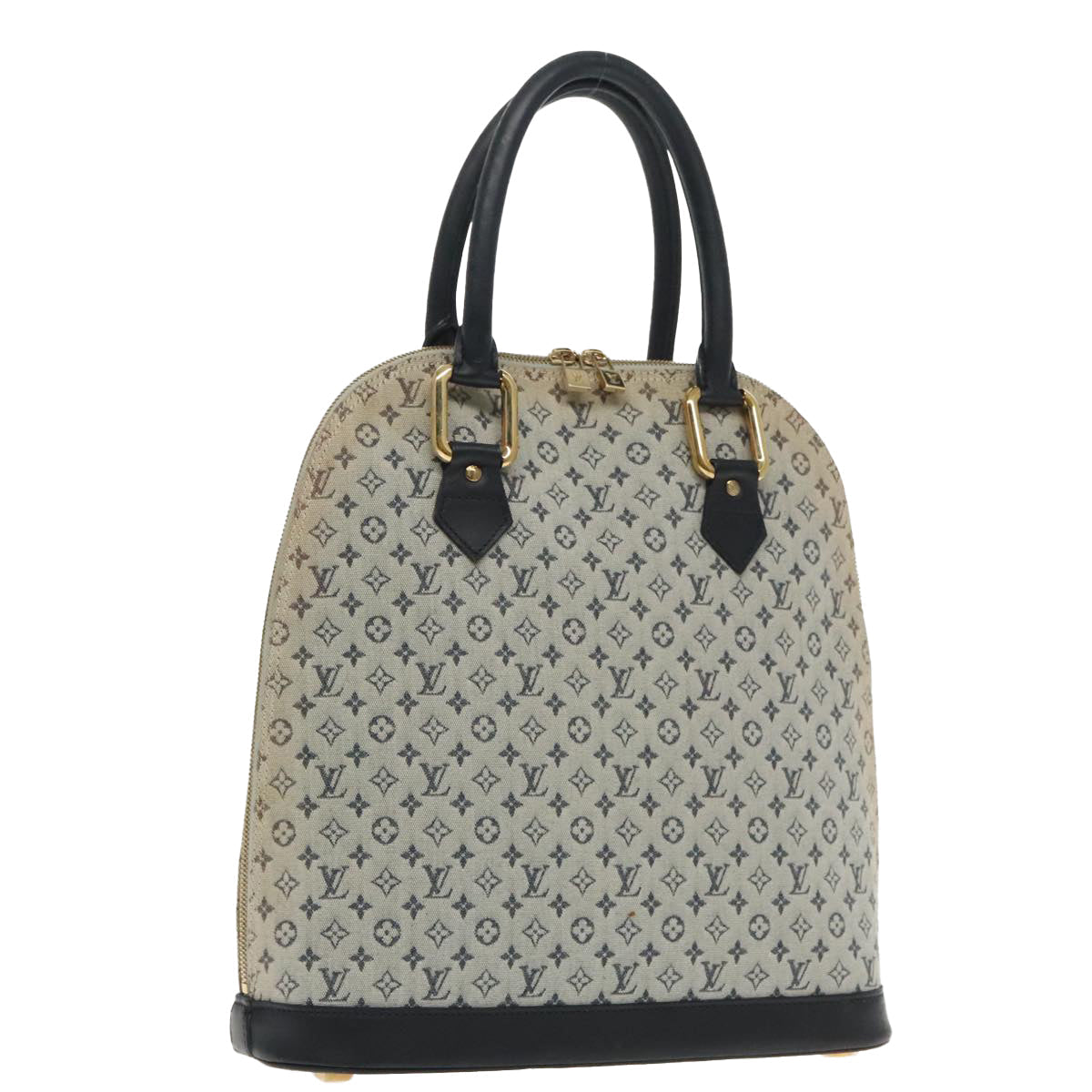 LOUIS VUITTON Monogram Mini Alma Haut Hand Bag Blue M92202 LV 95693