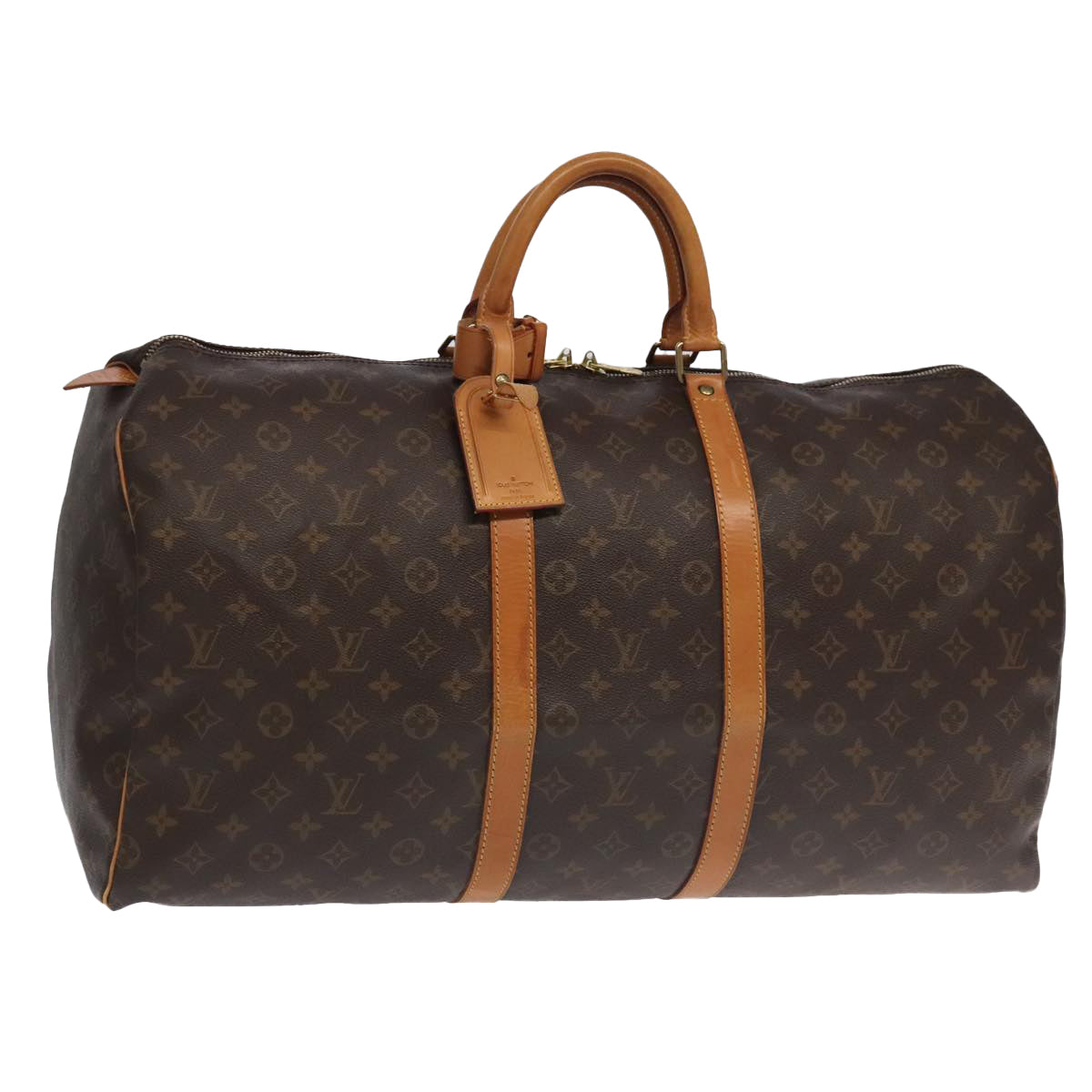 LOUIS VUITTON Monogram Keepall 55 Boston Bag M41424 LV 95698