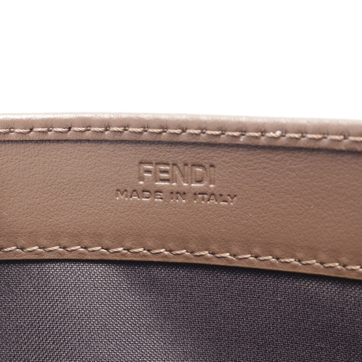 Luxury Fendi FF Diamond Zucca Emboss Chain wallet Leather Brown