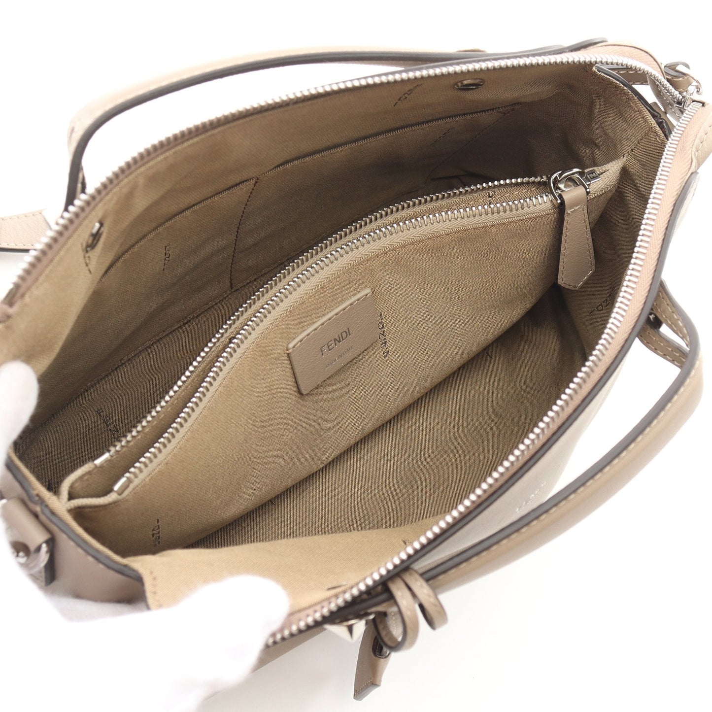 Luxury Fendi BY THE WAY MEDIUM By the way Medium Handbag Leather Gray beige 2WAY