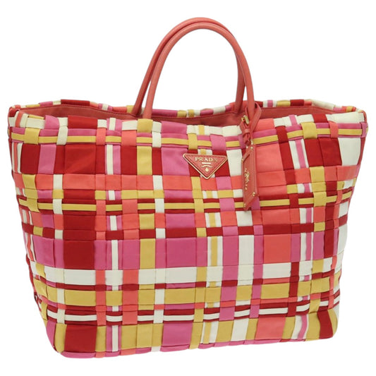 Luxury Prada Tote Bag Nylon Pink Gold yellow  95893