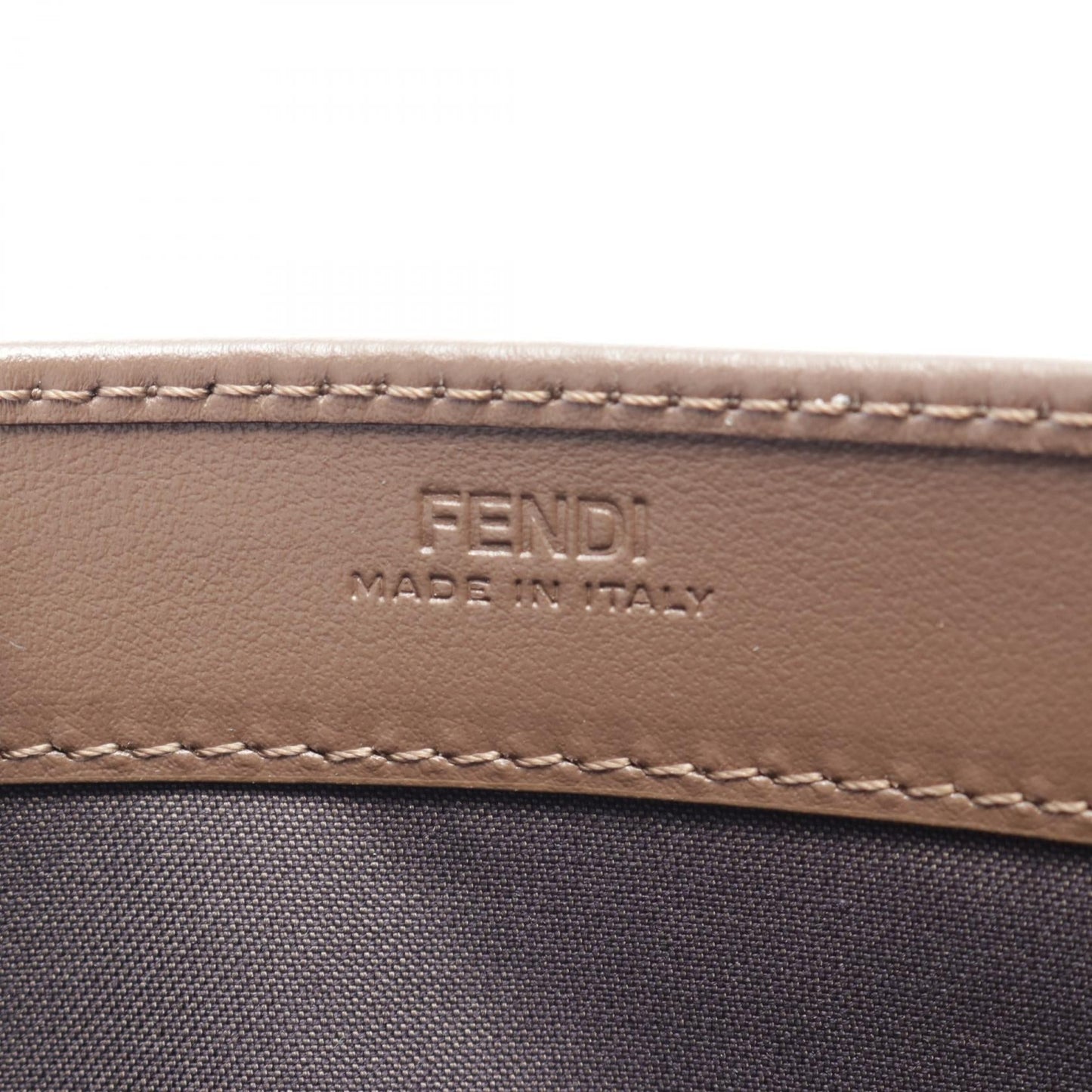 Luxury Fendi FF Diamond Zucca Emboss Shoulder bag Leather Brown