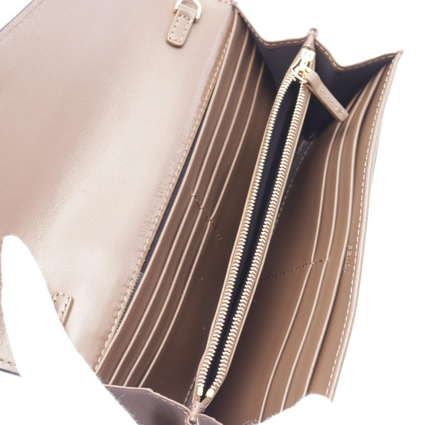 Luxury Fendi FF Diamond Zucca Emboss Shoulder bag Leather Brown