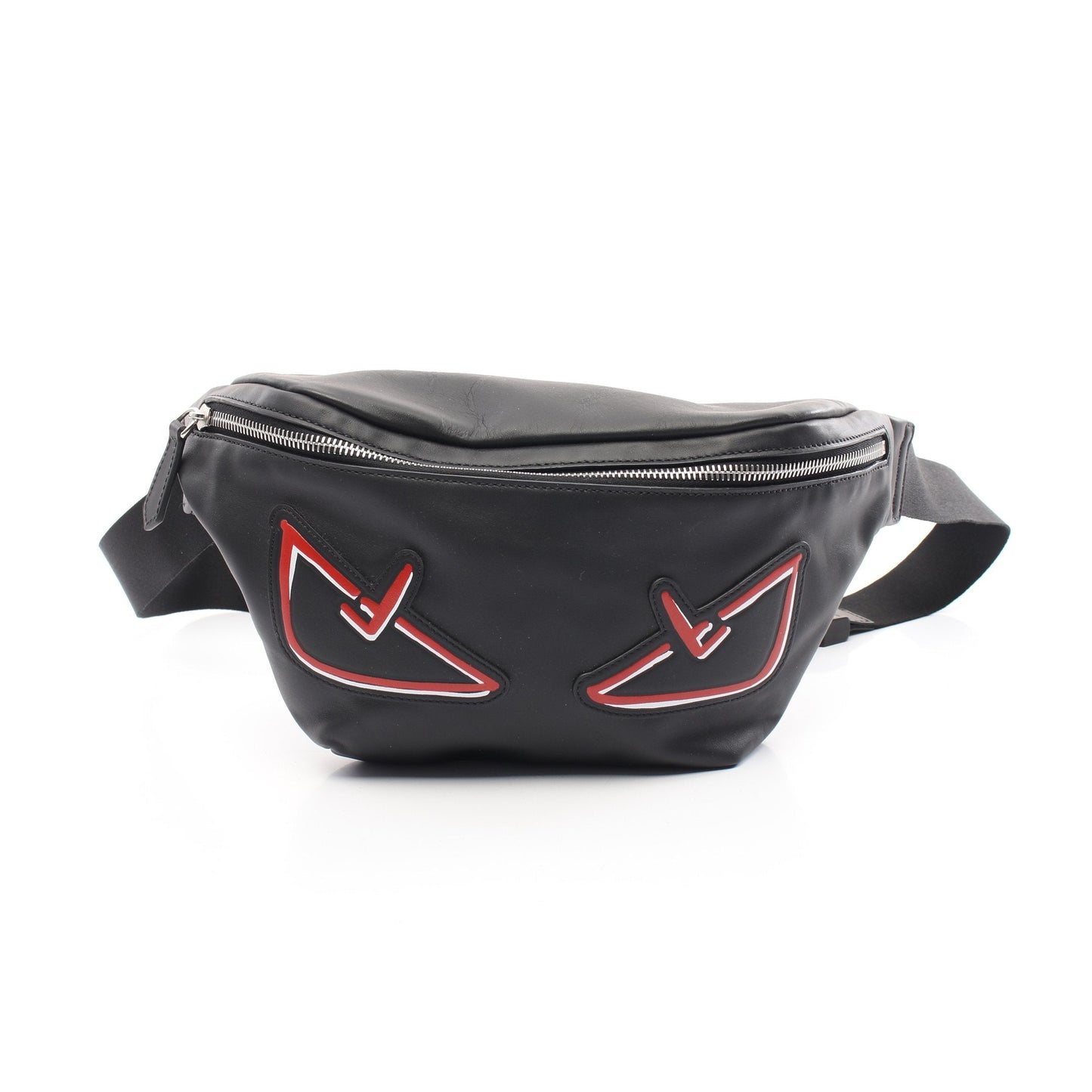 Luxury Fendi Monster Bugseye Body bag Waist bag Leather Black Red
