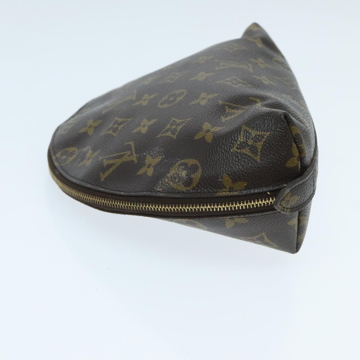 LOUIS VUITTON Monogram Trousse Demi Ronde Cosmetic Pouch M47520 LV 95989
