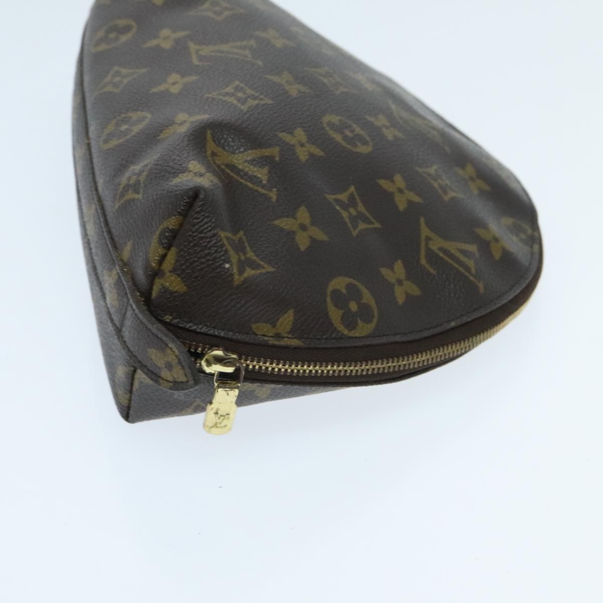 LOUIS VUITTON Monogram Trousse Demi Ronde Cosmetic Pouch M47520 LV 95989