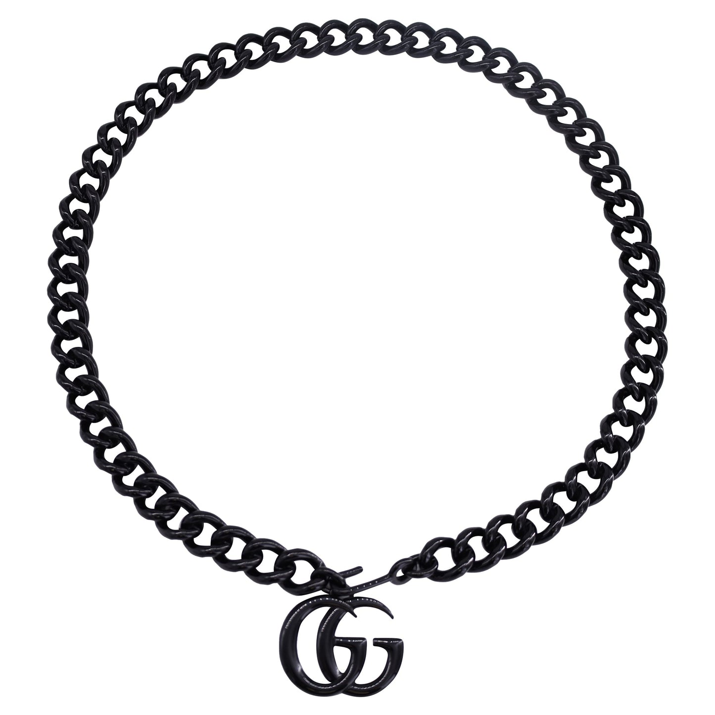 Luxury Gucci Trending 2025 GG Marmont Chain-Link Belt in Black Metal