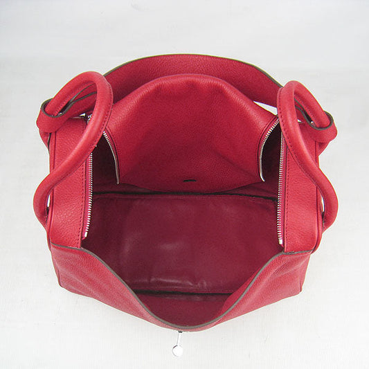 Luxury Hermes Lindy 34cm Handbag 6208 Red Silver