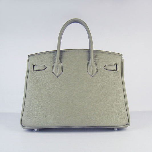 Luxury Hermes Birkin 30cm Togo Leather Handbags Dark Grey Silver