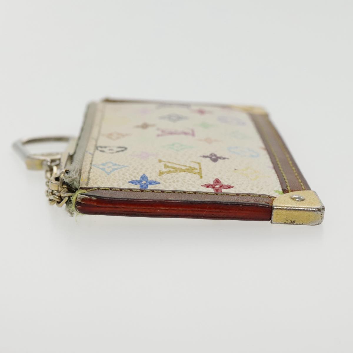 LOUIS VUITTON Multicolor Pochette Cles Coin Purse White M92655 LV 96016