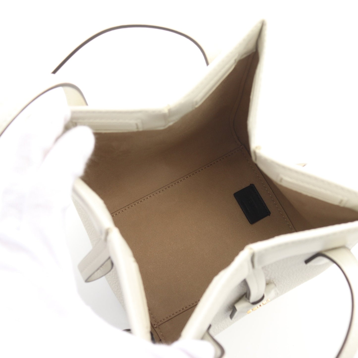 Luxury Fendi ORIGAMI MINI Origami Mini Shoulder bag Leather White