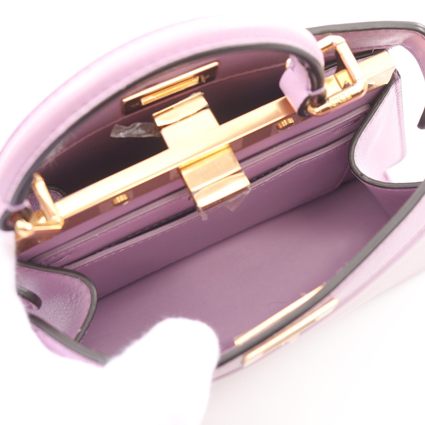 Luxury Fendi Peekaboo ISeeU Handbag Leather Purple 2WAY