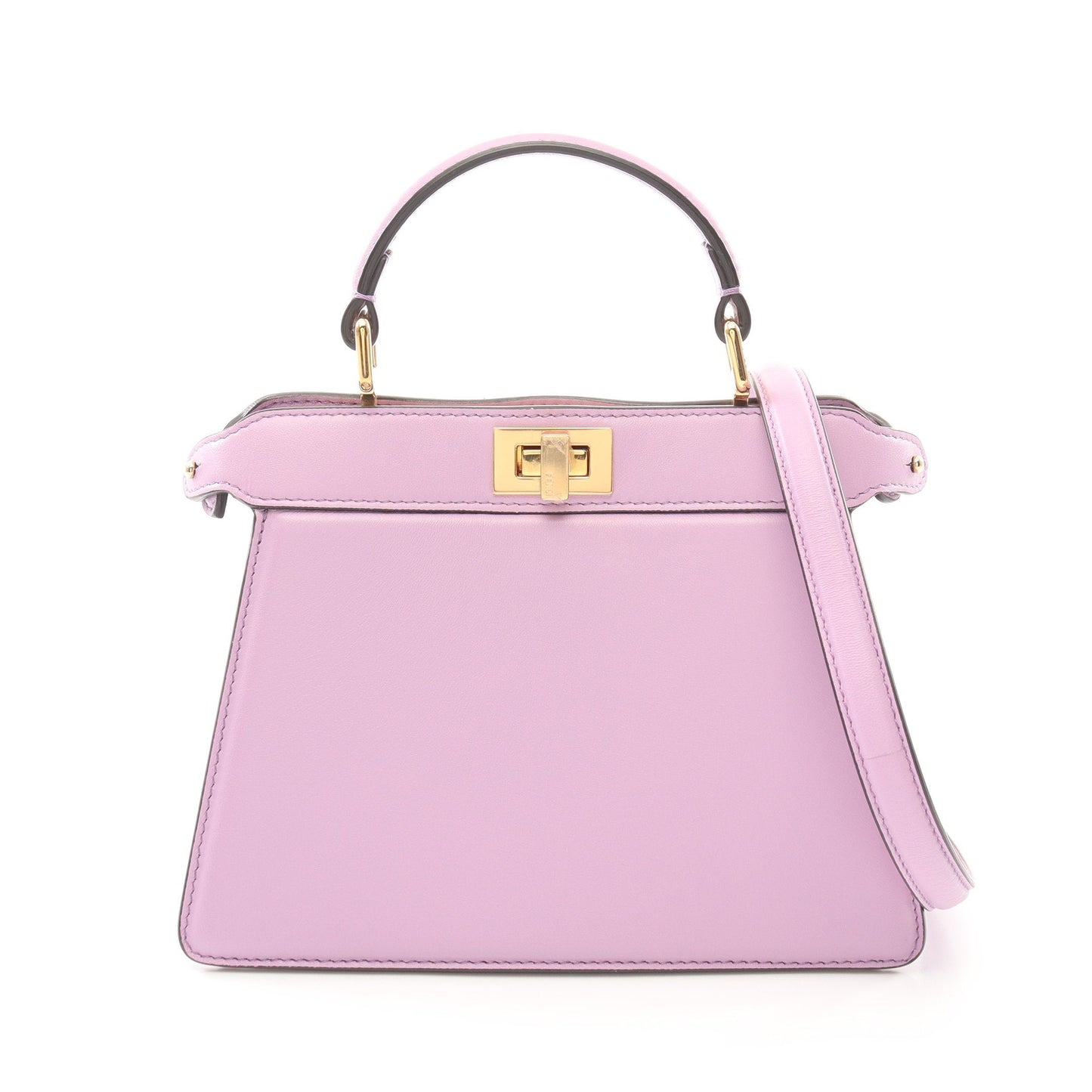 Luxury Fendi Peekaboo ISeeU Handbag Leather Purple 2WAY