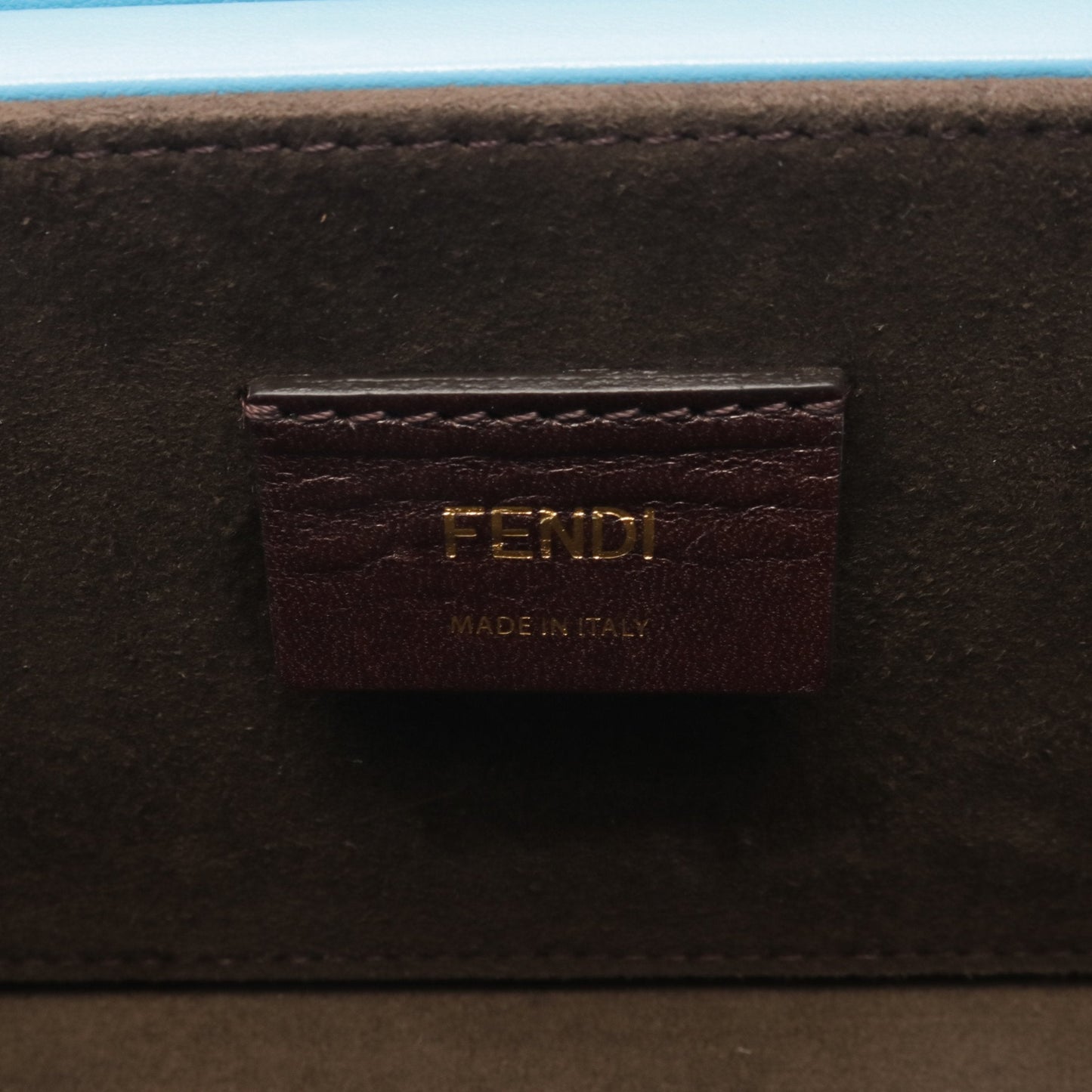 Luxury Fendi Box Horizontal Shoulder bag Leather Blue Brown