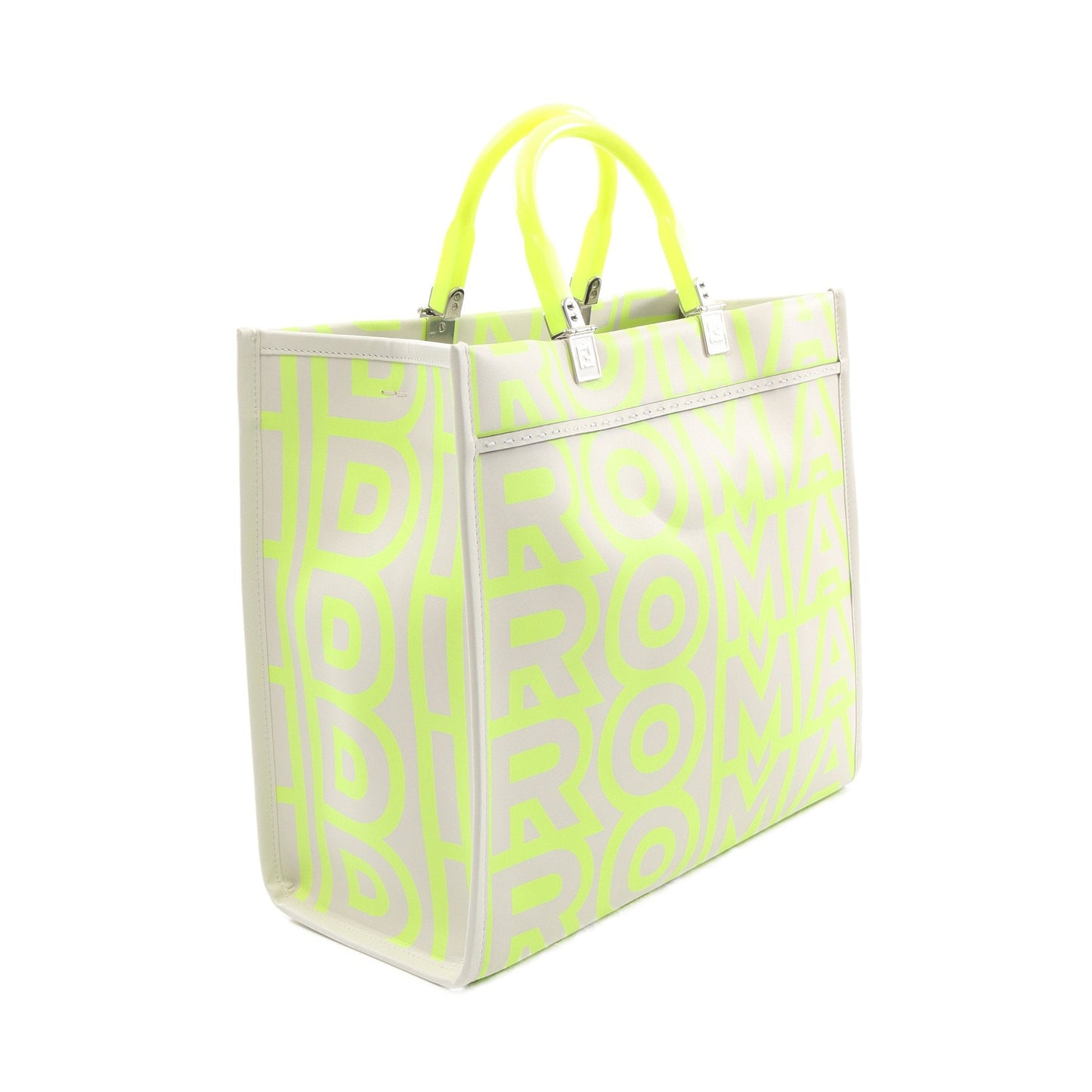 Luxury Fendi Luxury Fendi * Marc Jacobs SUNSHINE MEDIUM Sunshine Medium Handbag Tote bag Leather Light gray Yellow-green 2WAY