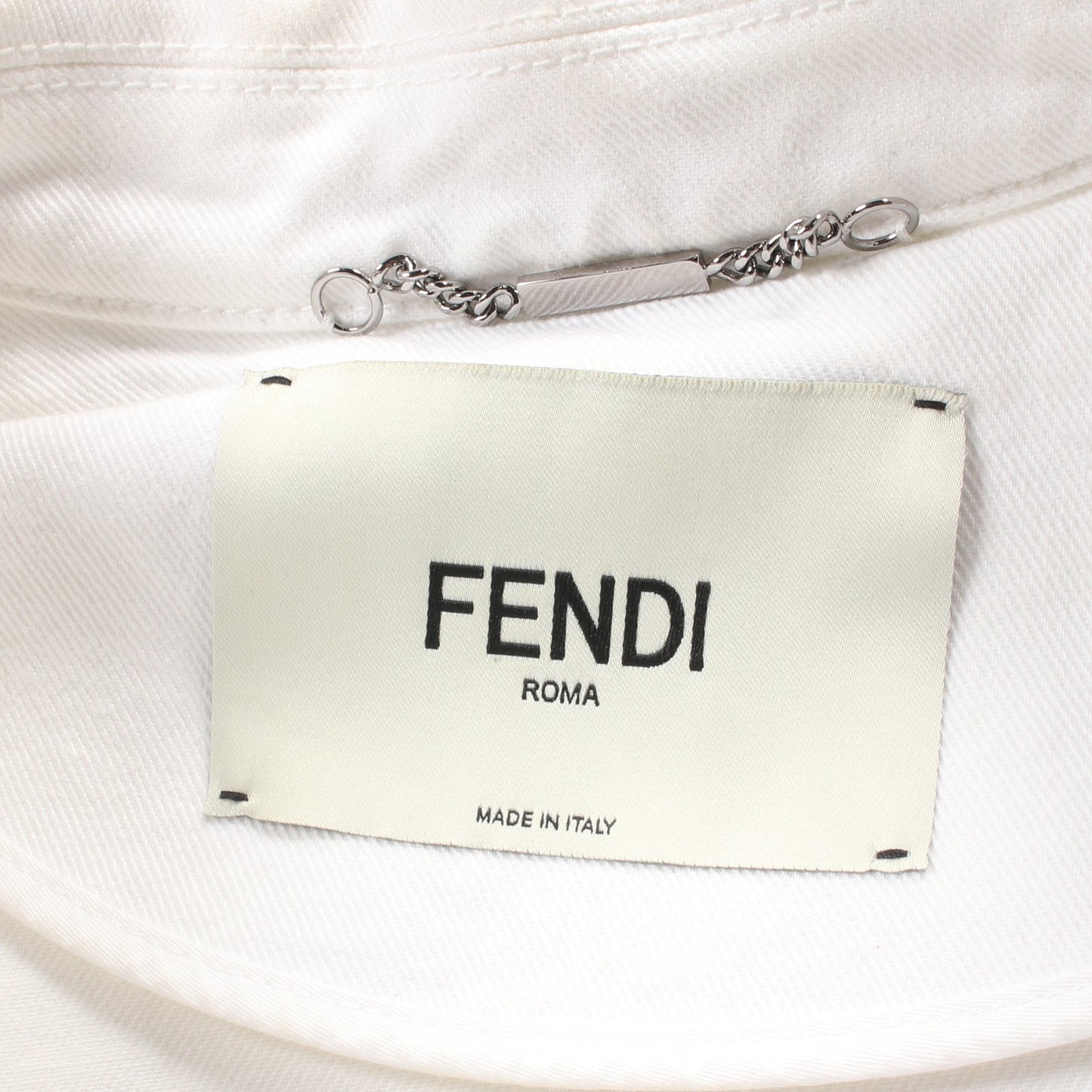 Luxury Fendi Luxury Fendi * Joshua Vides Denim Jacket Cotton White Black
