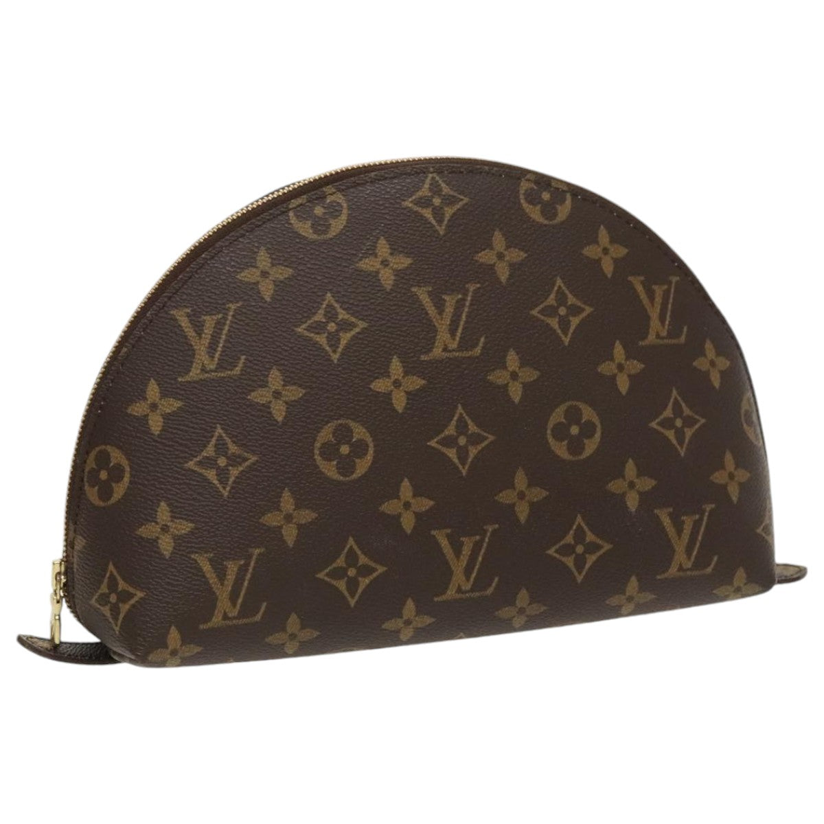 LOUIS VUITTON Monogram Trousse Demi Ronde Cosmetic Pouch M47520 LV 96154
