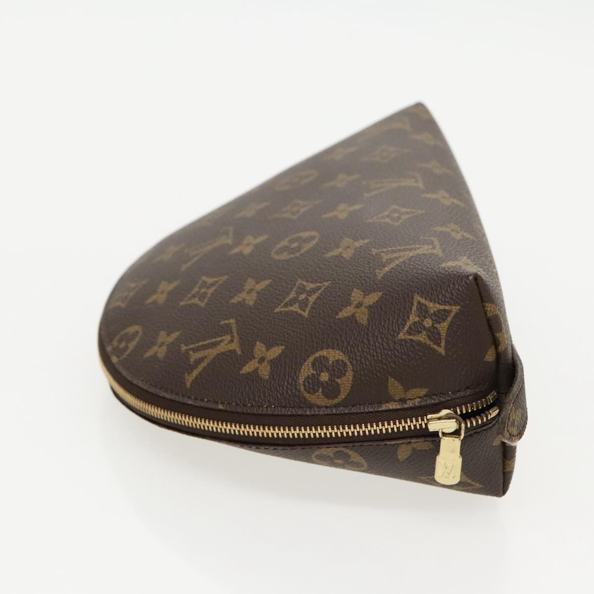 LOUIS VUITTON Monogram Trousse Demi Ronde Cosmetic Pouch M47520 LV 96154