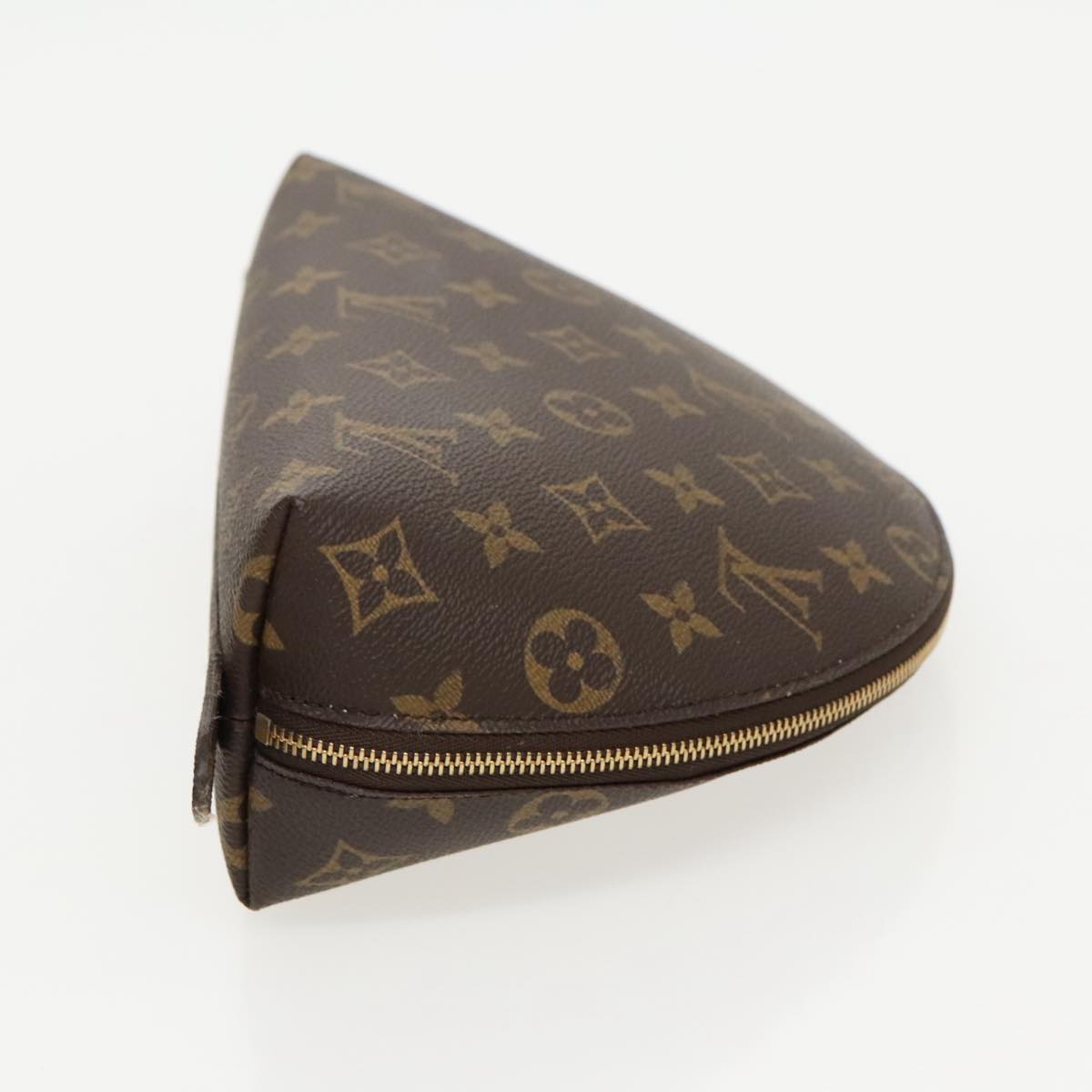 LOUIS VUITTON Monogram Trousse Demi Ronde Cosmetic Pouch M47520 LV 96154